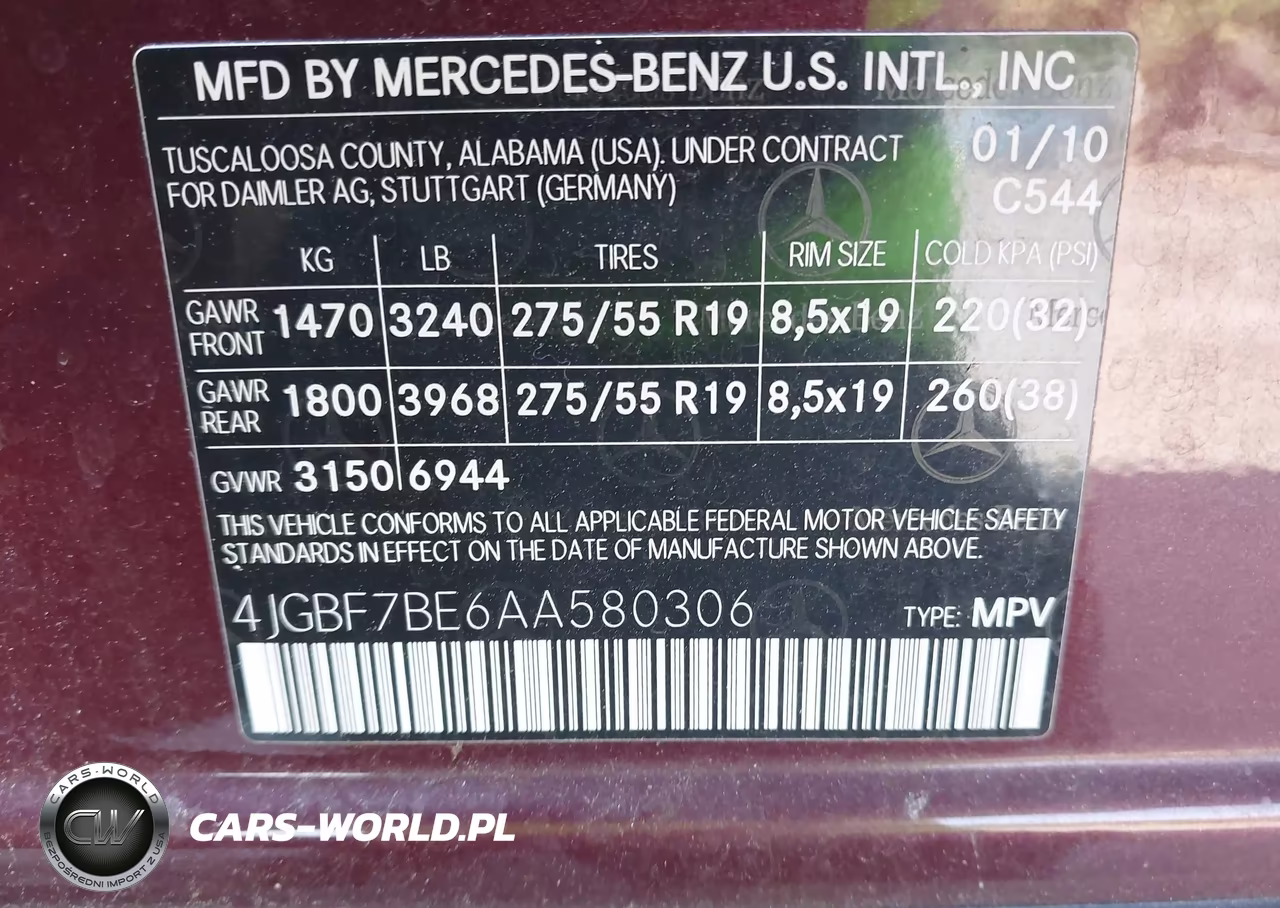 2010 Mercedes-Benz Gl 450 4Matic VIN:4JGBF7BE6AA580306 - 9