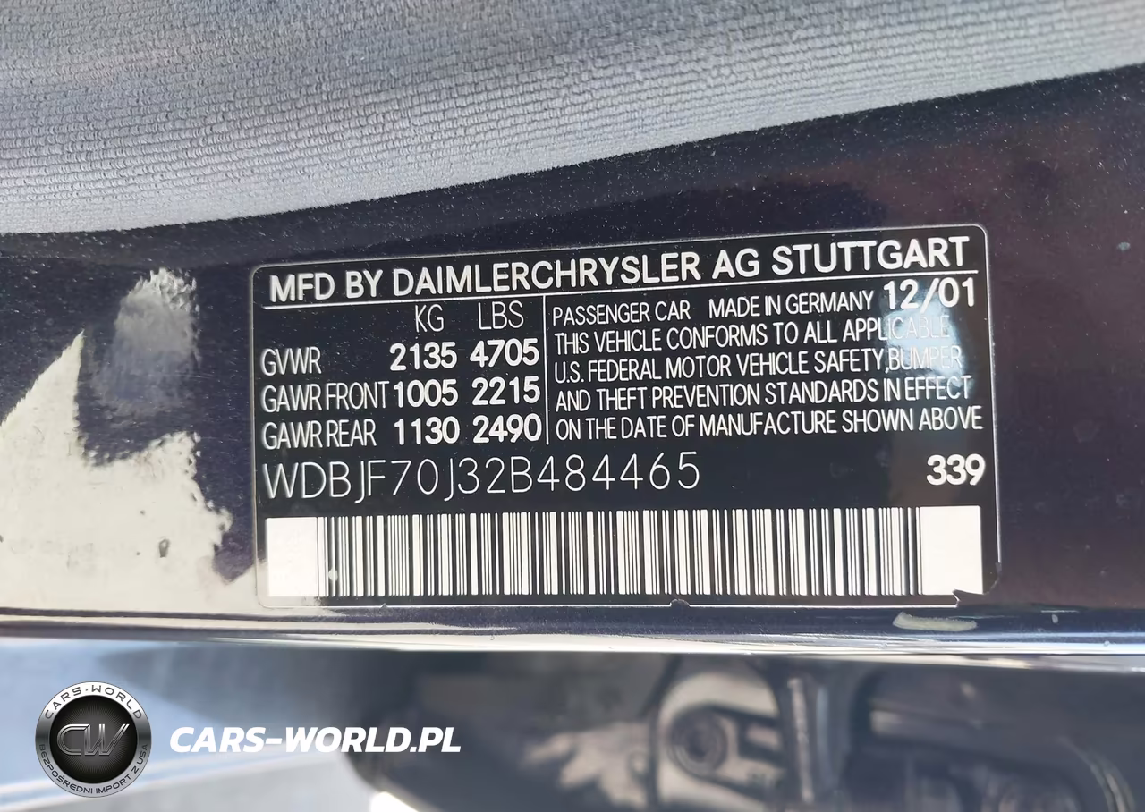 2002 Mercedes-Benz E 430 Special Edition VIN:WDBJF70J32B484465 - 9