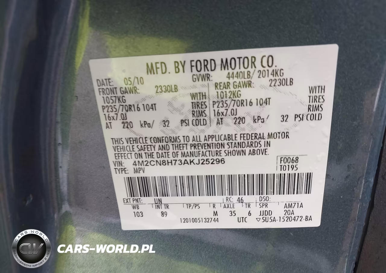 2010 Mercury Mariner Premier VIN:4M2CN8H73AKJ25296 - 9