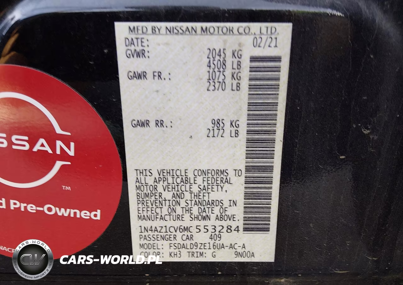 2021 Nissan Leaf Sv 40 Kwh VIN:1N4AZ1CV6MC553284 - 9