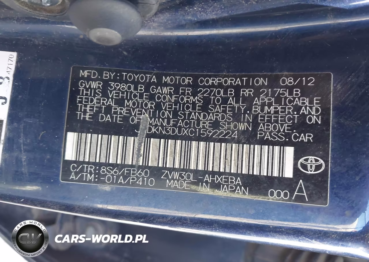 2012 Toyota Prius Five-Four-One-Three-Two VIN:JTDKN3DUXC1592224 - 9