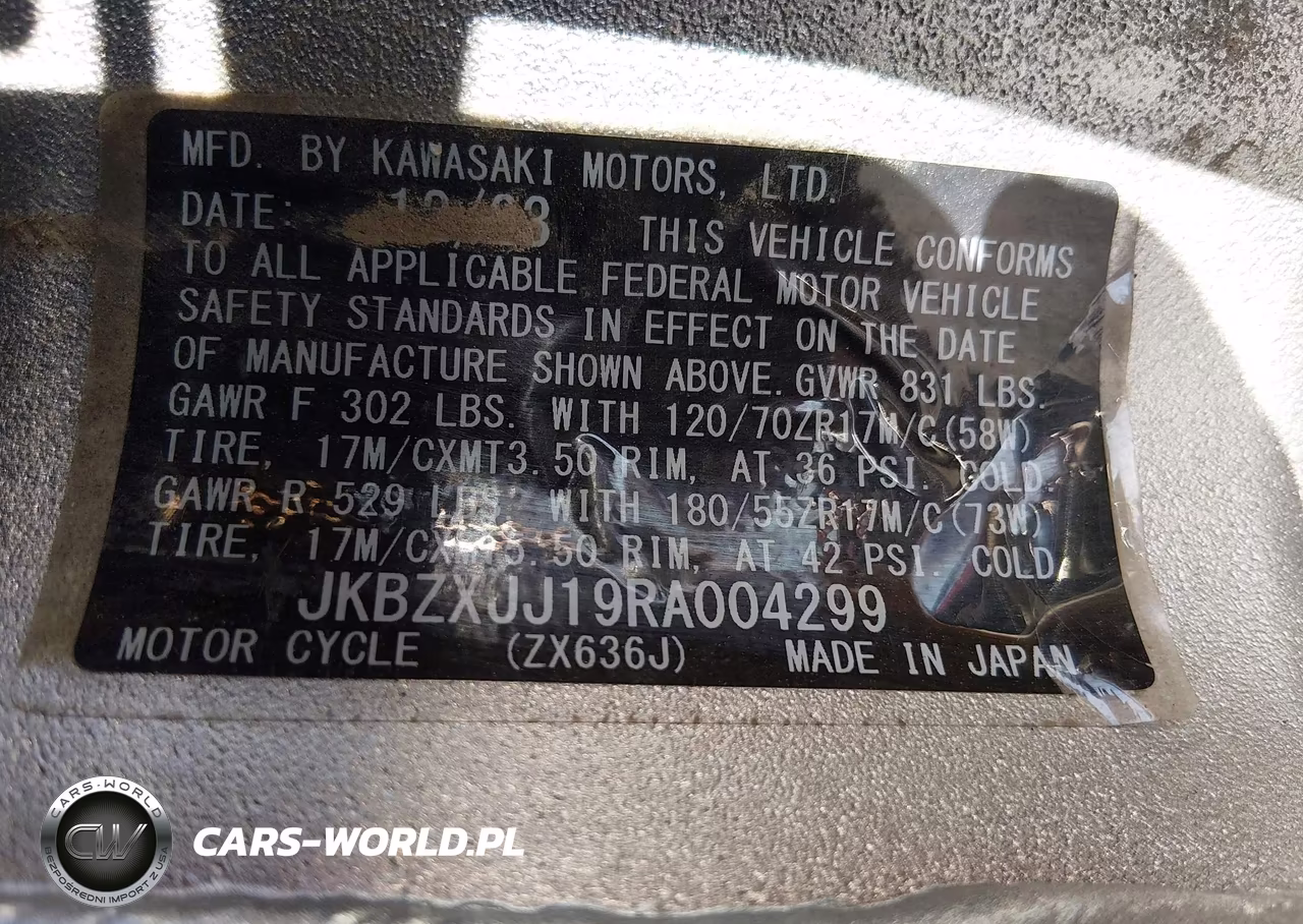 2024 Kawasaki Zx636 K VIN:JKBZXJJ19RA004299 - 10