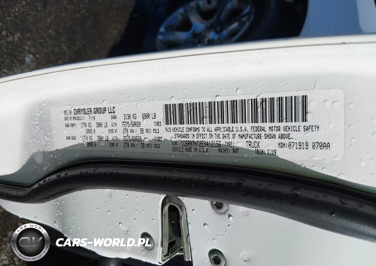 2014 Ram 1500 Laramie VIN:1C6RR7NT2ES412156 - 9