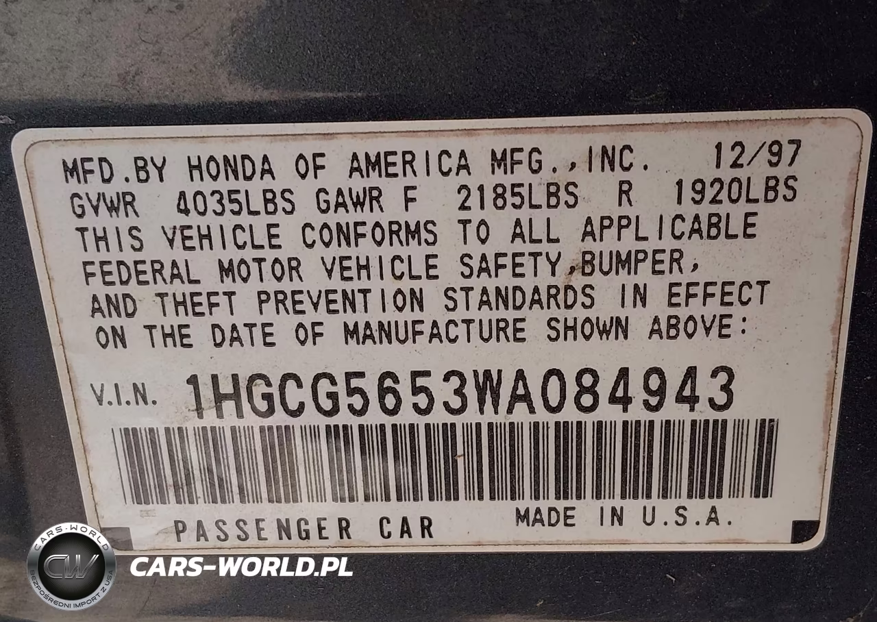 1998 Honda Accord Ex VIN:1HGCG5653WA084943 - 9