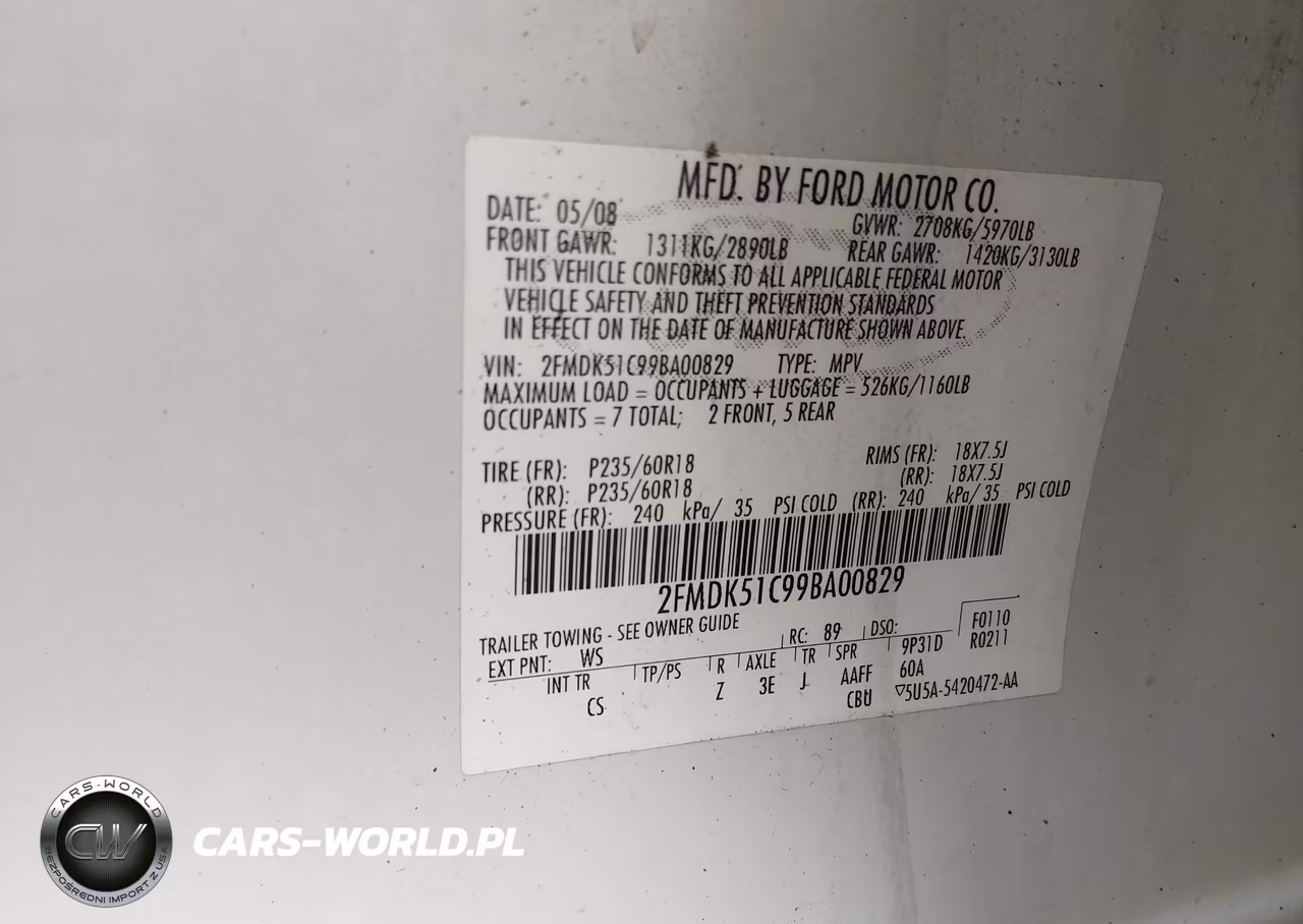 2009 Ford Flex Se VIN:2FMDK51C99BA00829 - 9