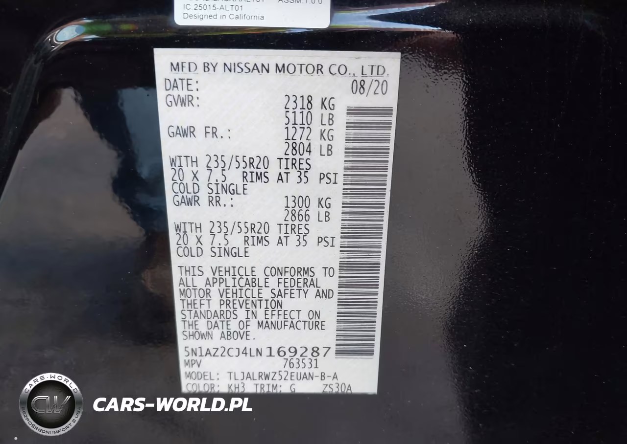 2020 Nissan Murano Sl Fwd VIN:5N1AZ2CJ4LN169287 - 9