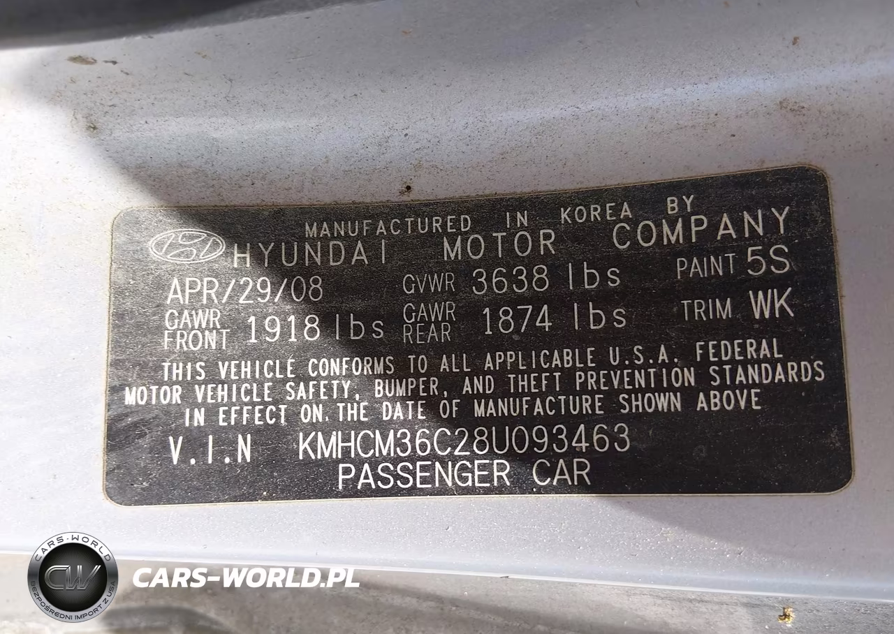 2008 Hyundai Accent Gs VIN:KMHCM36C28U093463 - 9