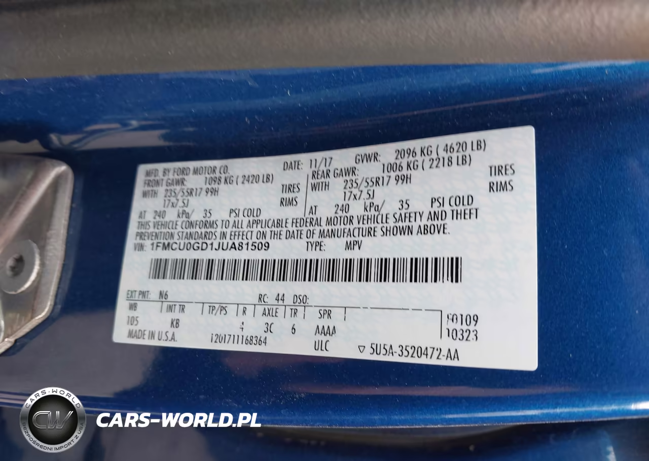 2018 Ford Escape Se VIN:1FMCU0GD1JUA81509 - 9