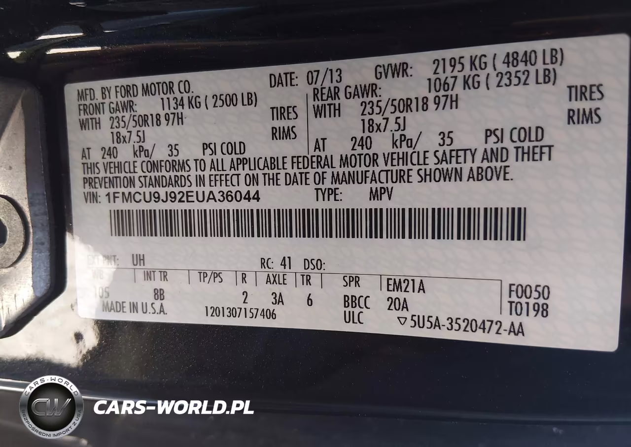 2014 Ford Escape Titanium VIN:1FMCU9J92EUA36044 - 9