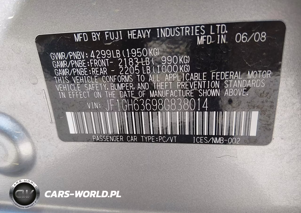 2008 Subaru Impreza Outback Sport VIN:JF1GH63698G838014 - 9