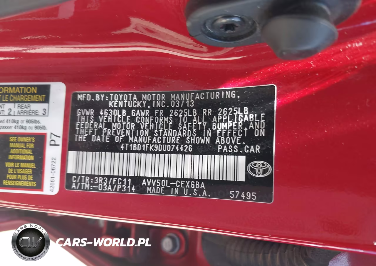 2013 Toyota Camry Hybrid Xle VIN:4T1BD1FK9DU074426 - 9