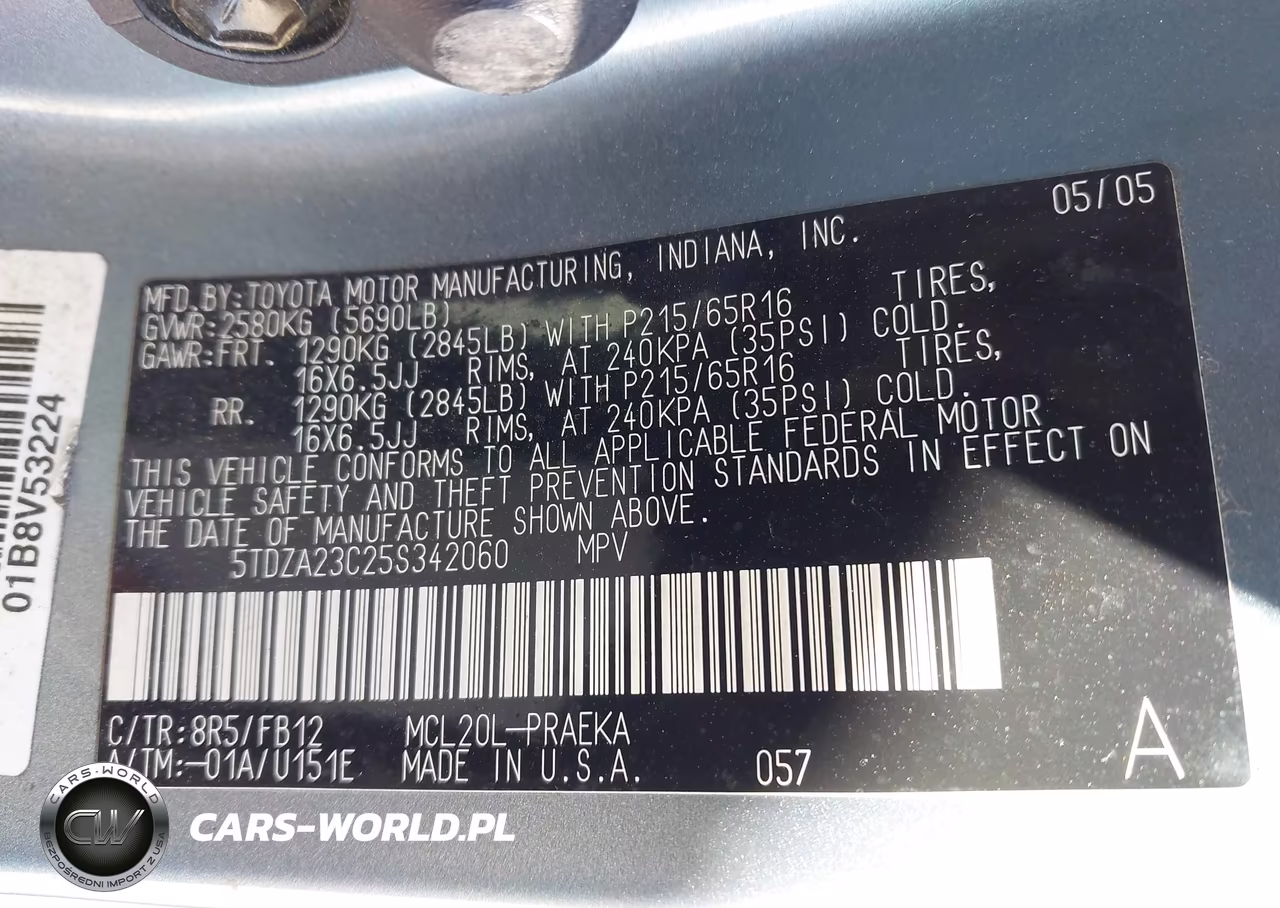 2005 Toyota Sienna Le VIN:5TDZA23C25S342060 - 9