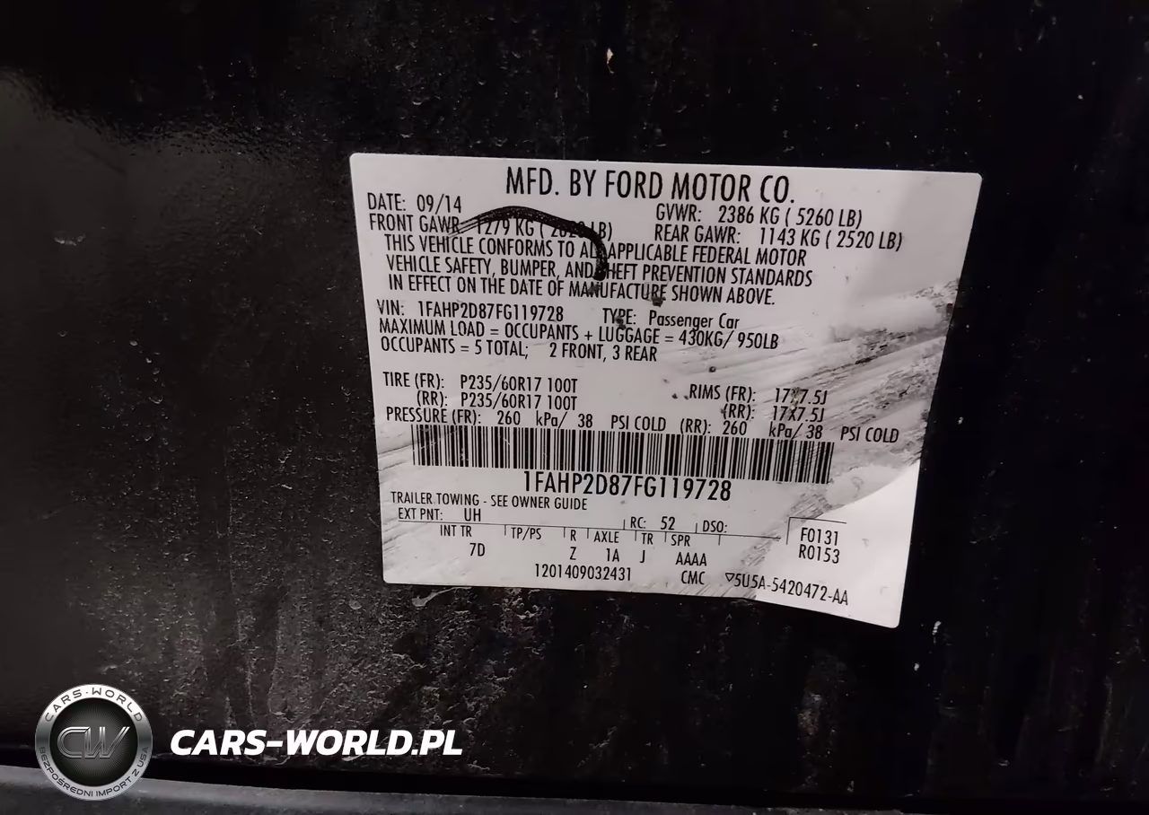 2015 Ford Taurus Se VIN:1FAHP2D87FG119728 - 9