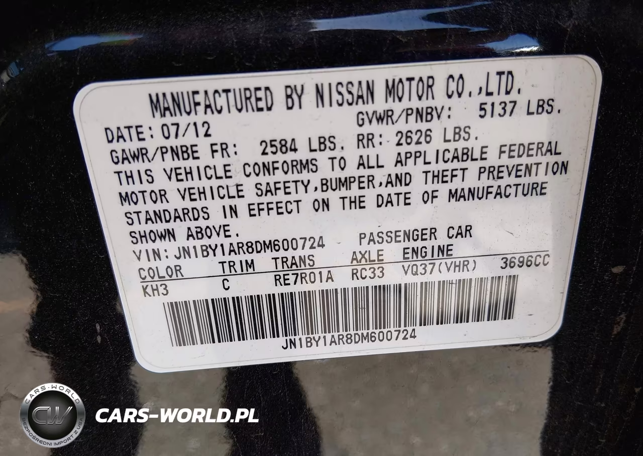 2013 Infiniti M37X VIN:JN1BY1AR8DM600724 - 9