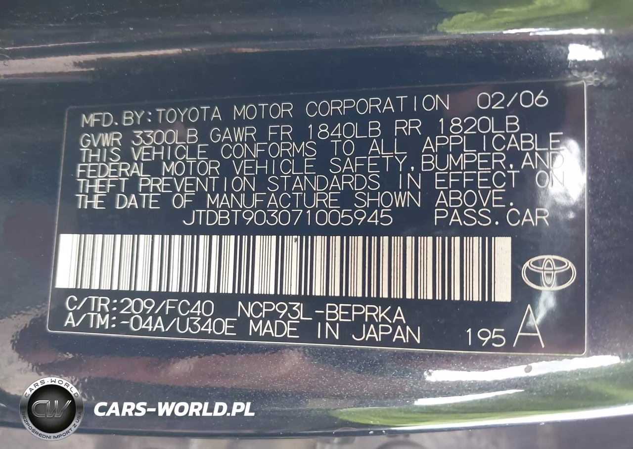 2007 Toyota Yaris VIN:JTDBT903071005945 - 9