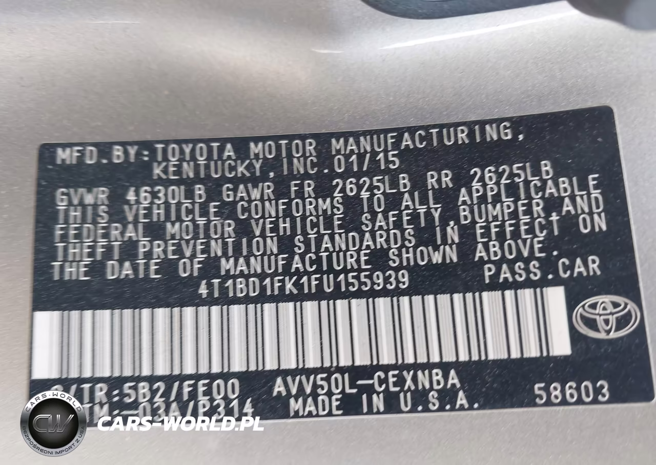 2015 Toyota Camry Hybrid Le VIN:4T1BD1FK1FU155939 - 9