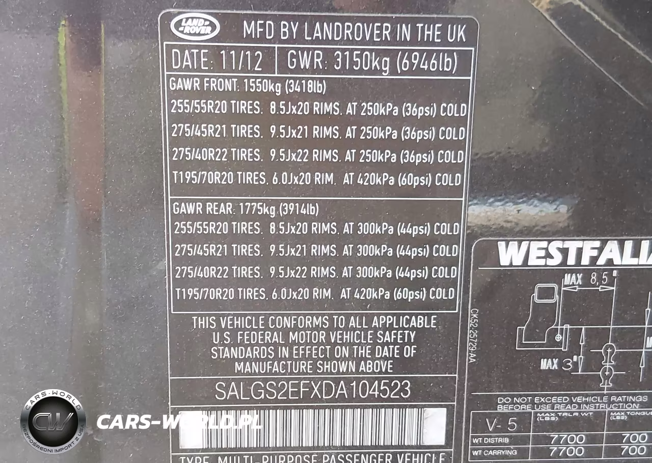 2013 Land Rover Range Rover Supercharged VIN:SALGS2EFXDA104523 - 9