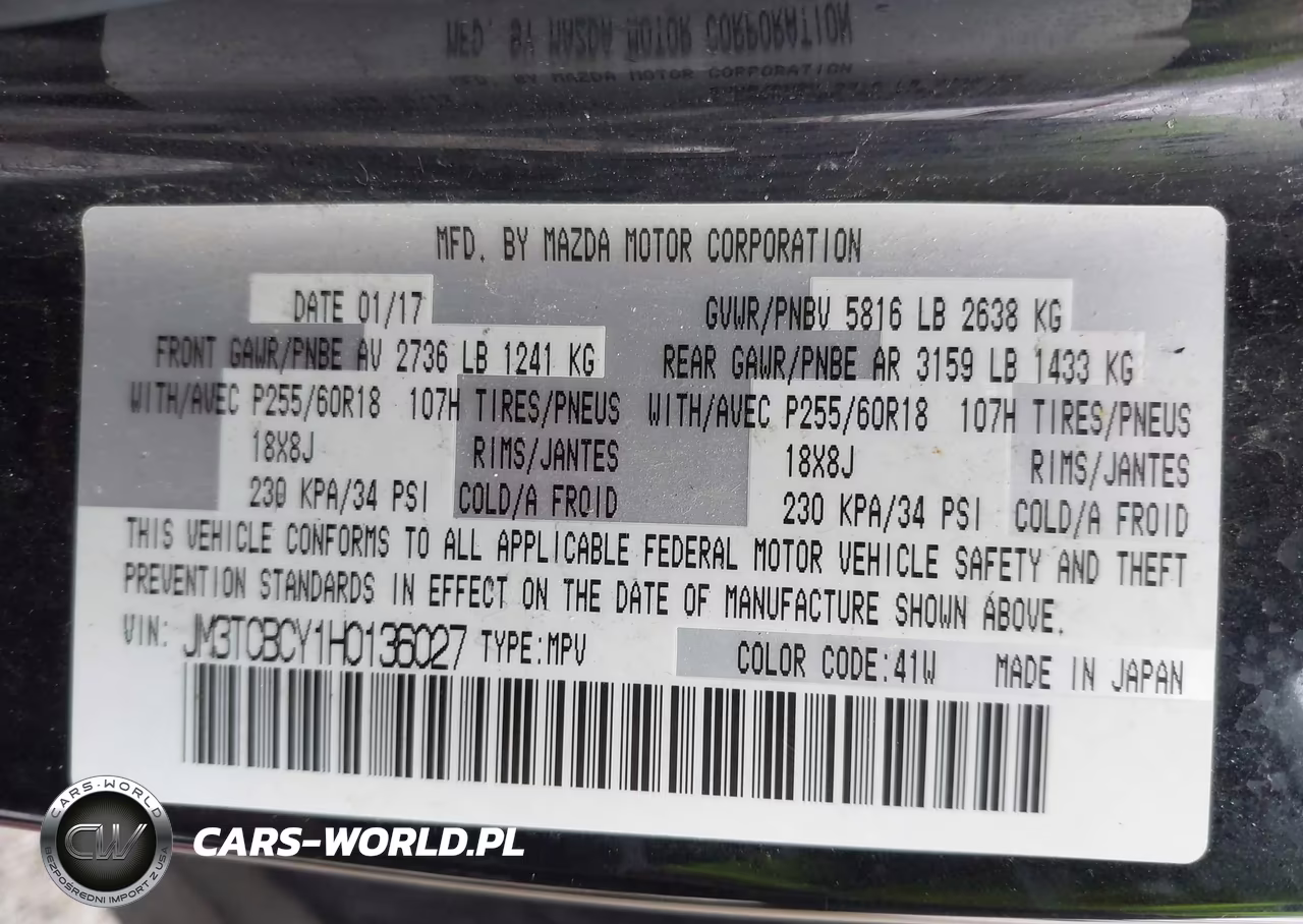 2017 Mazda Cx-9 Touring VIN:JM3TCBCY1H0136027 - 9