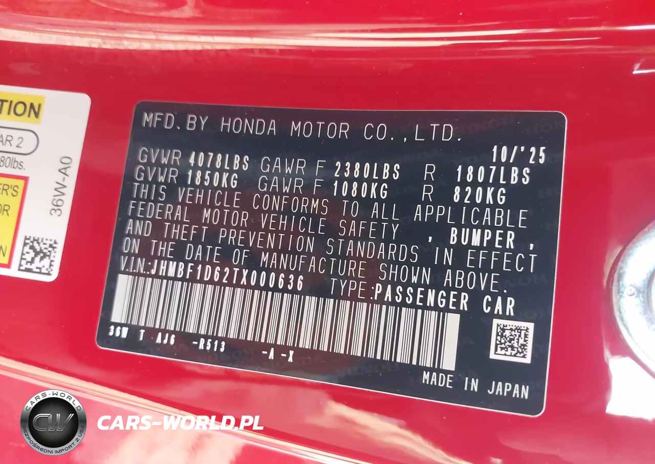 2026 Honda Prelude Hybrid VIN:JHMBF1D62TX000636 - 9