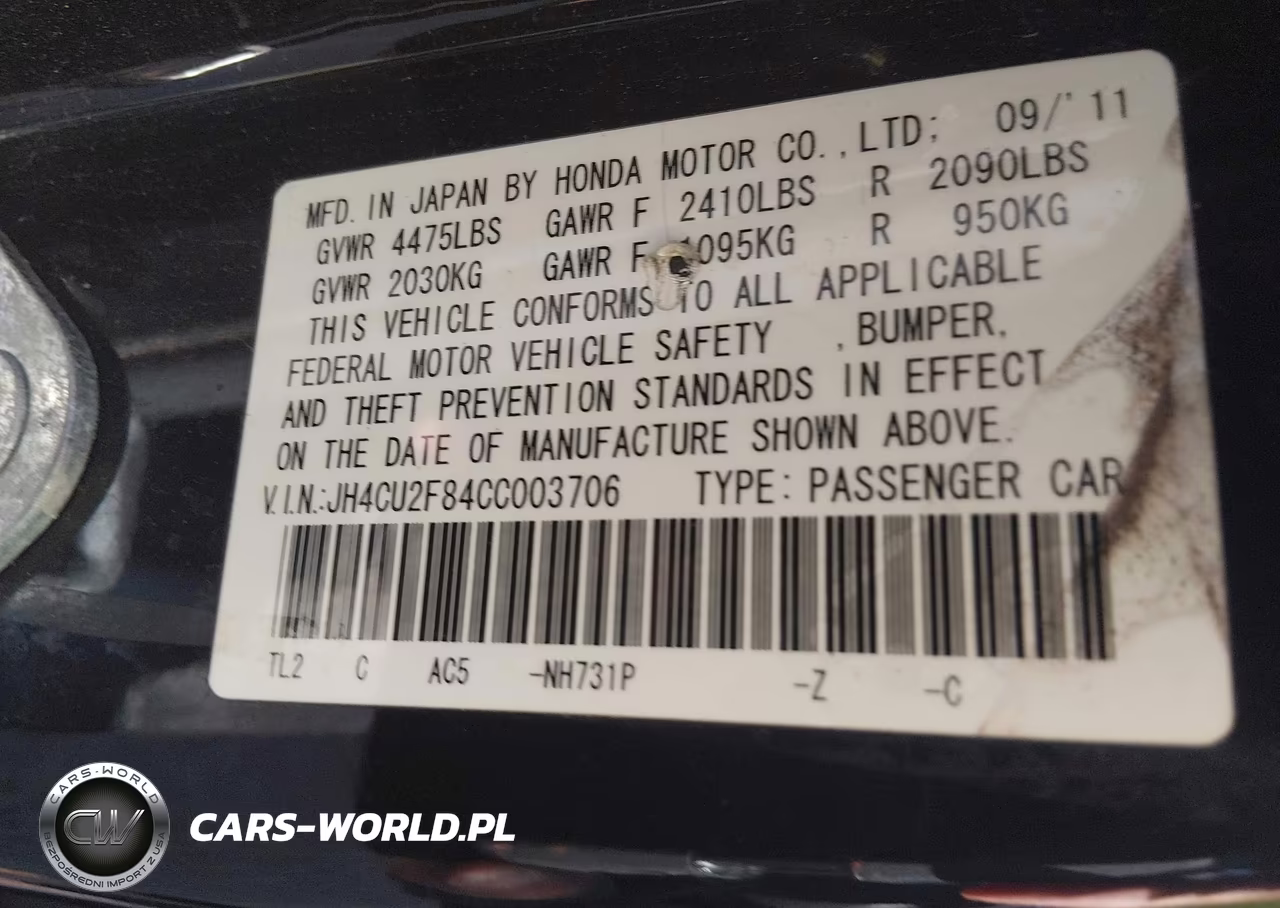 2012 Acura Tsx 2.4 VIN:JH4CU2F84CC003706 - 9