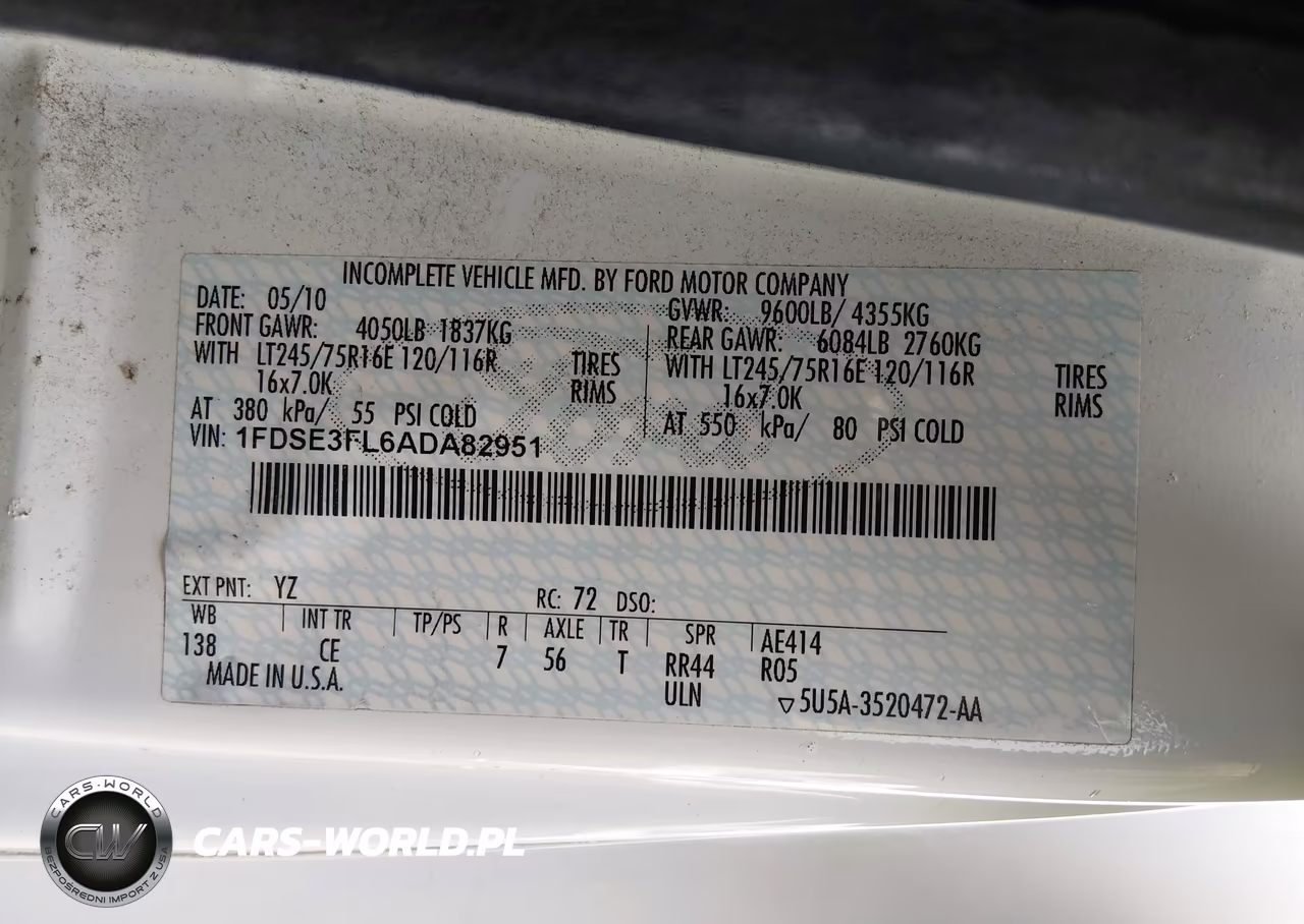 2010 Ford E-350 Cutaway VIN:1FDSE3FL6ADA82951 - 8