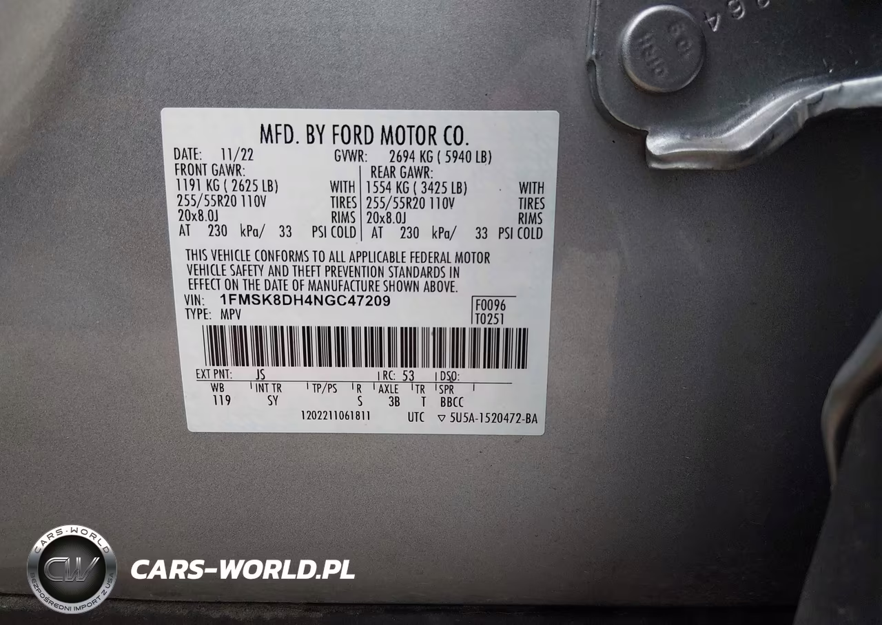 2022 Ford Explorer Xlt VIN:1FMSK8DH4NGC47209 - 9