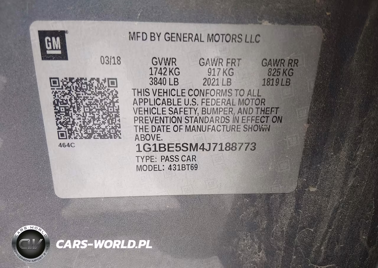 2018 Chevrolet Cruze Lt Auto VIN:1G1BE5SM4J7188773 - 9