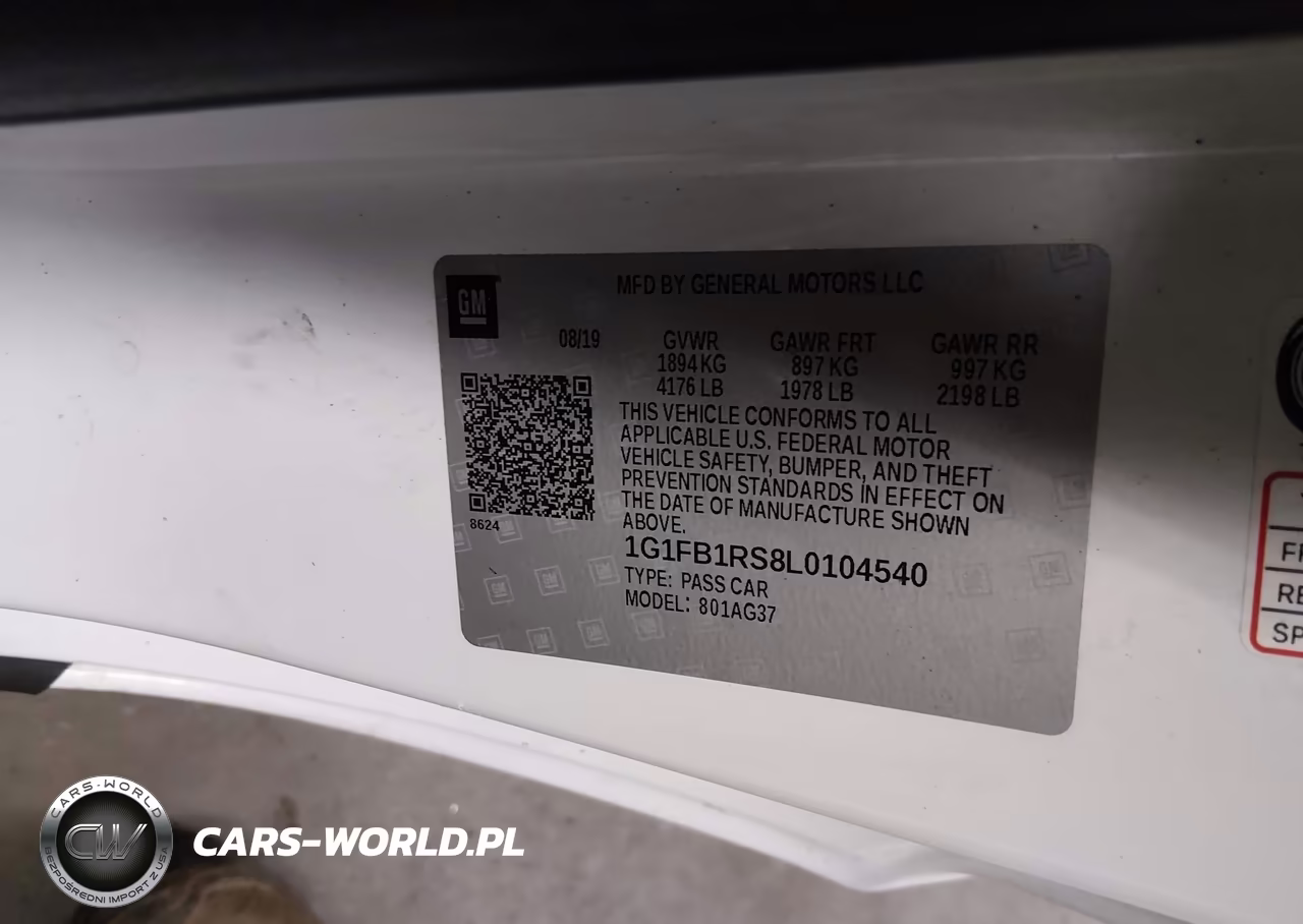 2020 Chevrolet Camaro Rwd 1Lt VIN:1G1FB1RS8L0104540 - 9