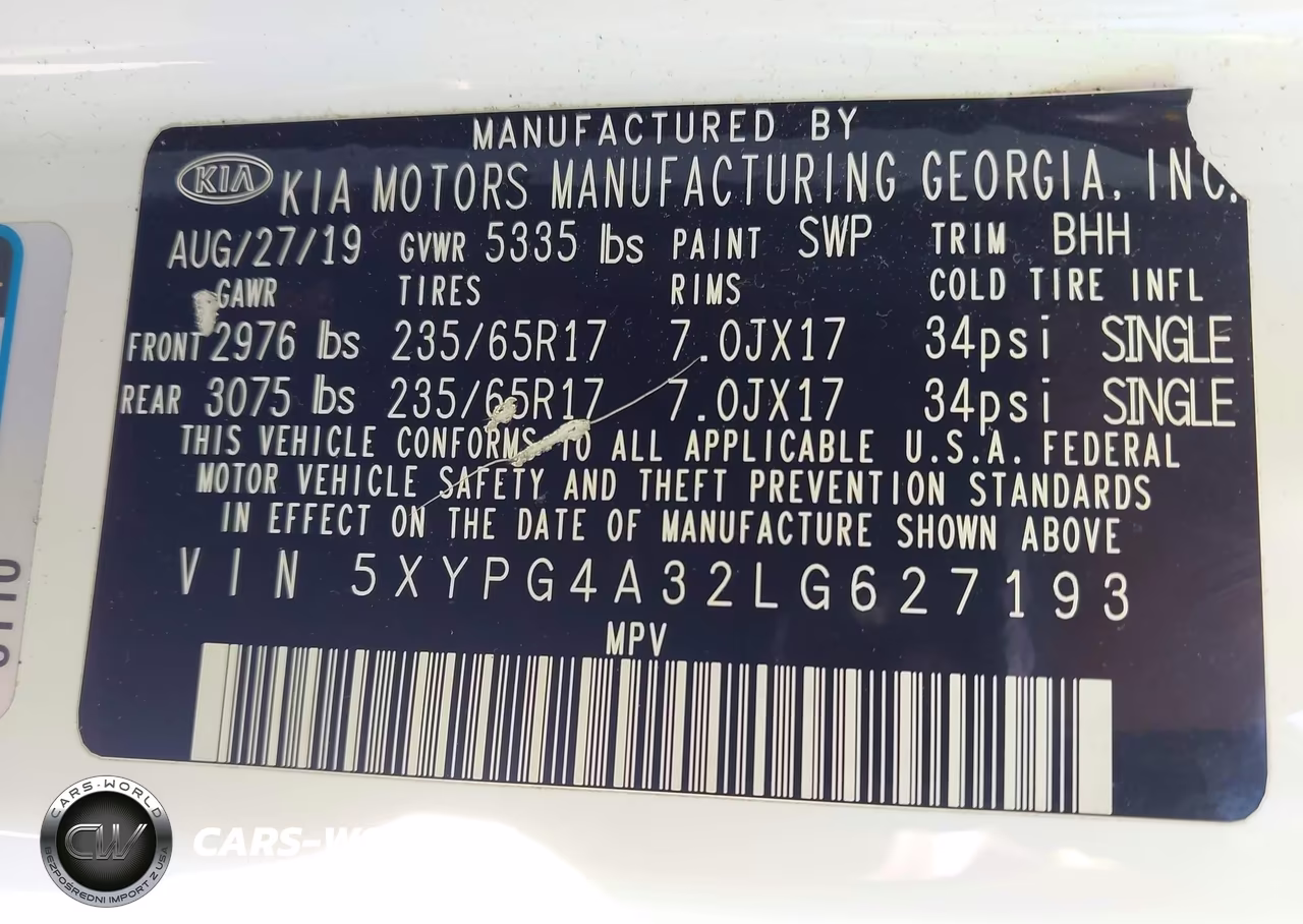 2020 Kia Sorento 2.4L Lx VIN:5XYPG4A32LG627193 - 9