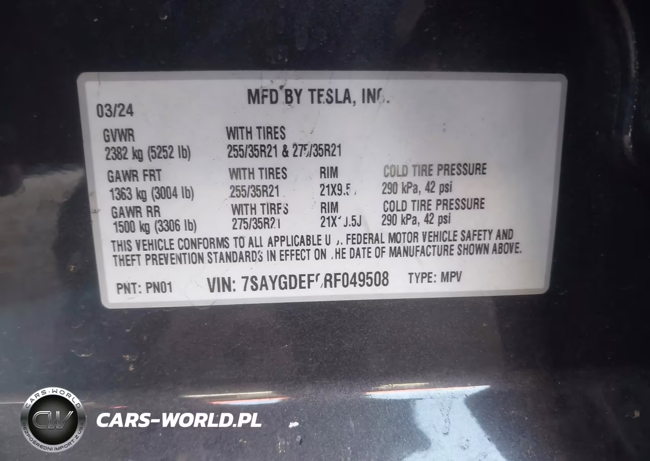 2024 Tesla Model Y Performance Dual Motor All-Wheel Drive VIN:7SAYGDEF9RF049508 - 9