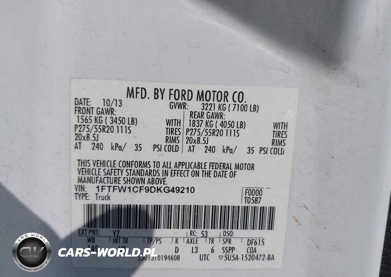 2013 Ford F-150 Xlt VIN:1FTFW1CF9DKG49210 - 9