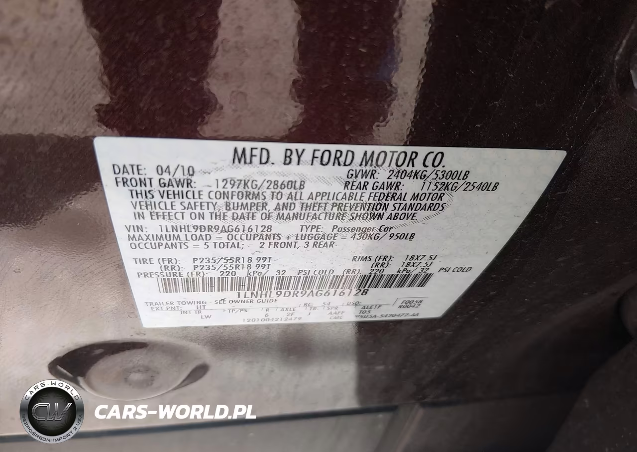 2010 Lincoln Mks VIN:1LNHL9DR9AG616128 - 9