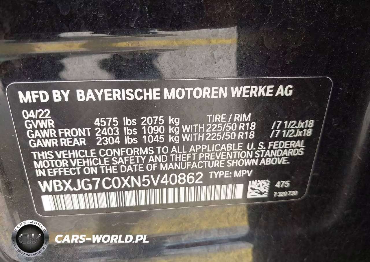 2022 BMW X1 Sdrive28I VIN:WBXJG7C0XN5V40862 - 9