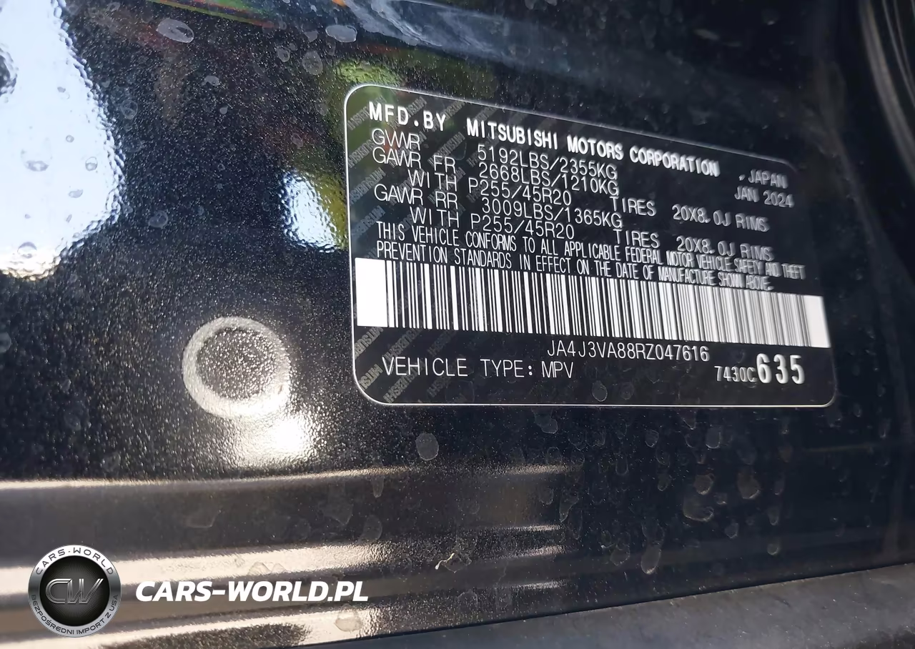 2024 Mitsubishi Outlander Se 2.5 2Wd VIN:JA4J3VA88RZ047616 - 9