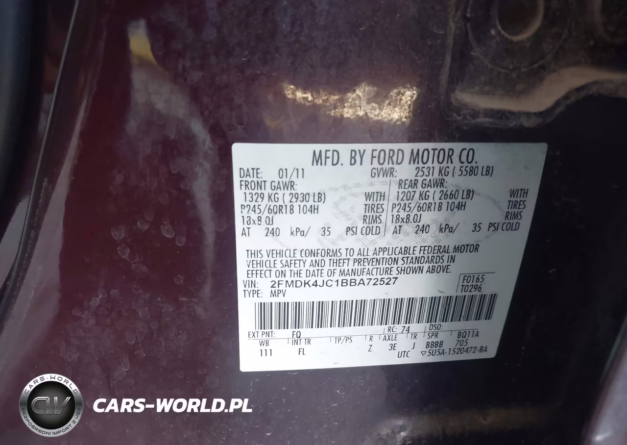 2011 Ford Edge Sel VIN:2FMDK4JC1BBA72527 - 9