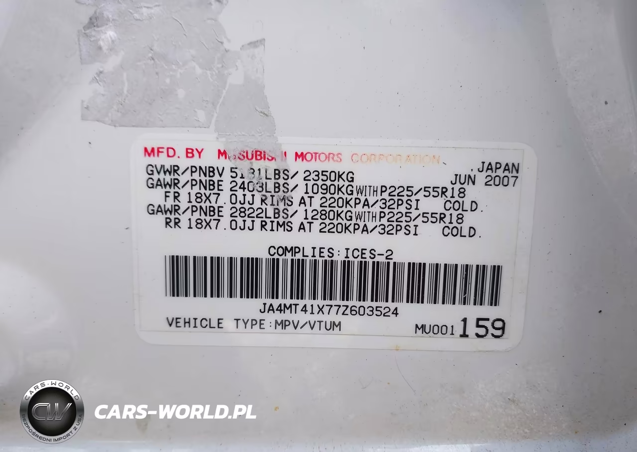 2007 Mitsubishi Outlander Xls VIN:JA4MT41X77Z603524 - 9