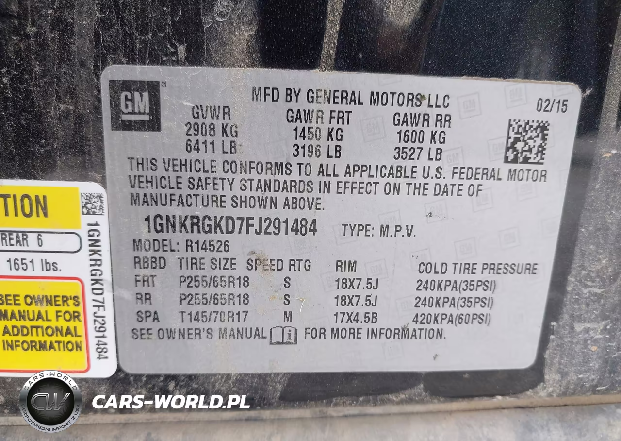 2015 Chevrolet Traverse 1Lt VIN:1GNKRGKD7FJ291484 - 9