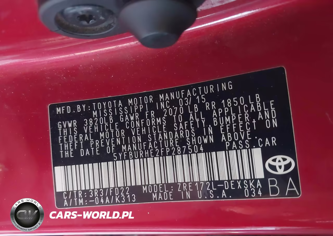 2015 Toyota Corolla S Plus VIN:5YFBURHE2FP287504 - 9