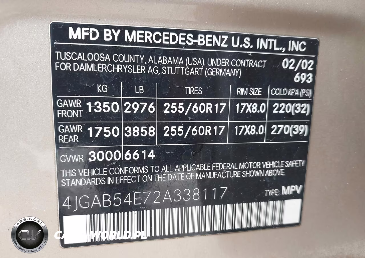 2002 Mercedes-Benz Ml 320 VIN:4JGAB54E72A338117 - 9