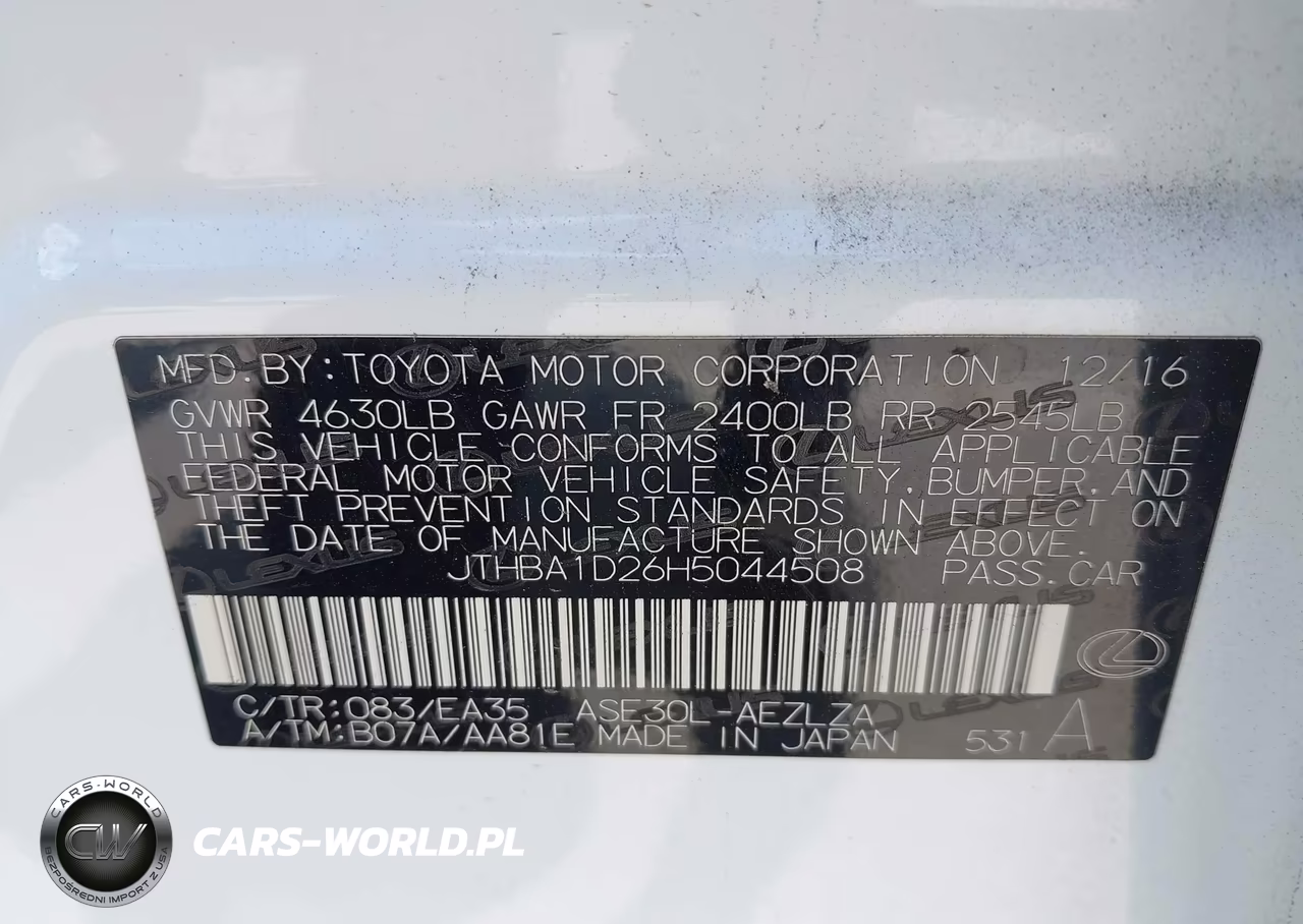 2017 Lexus Is 200T VIN:JTHBA1D26H5044508 - 9