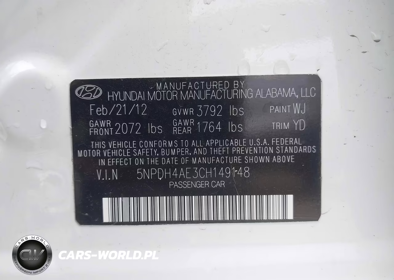 2012 Hyundai Elantra Gls VIN:5NPDH4AE3CH149148 - 9