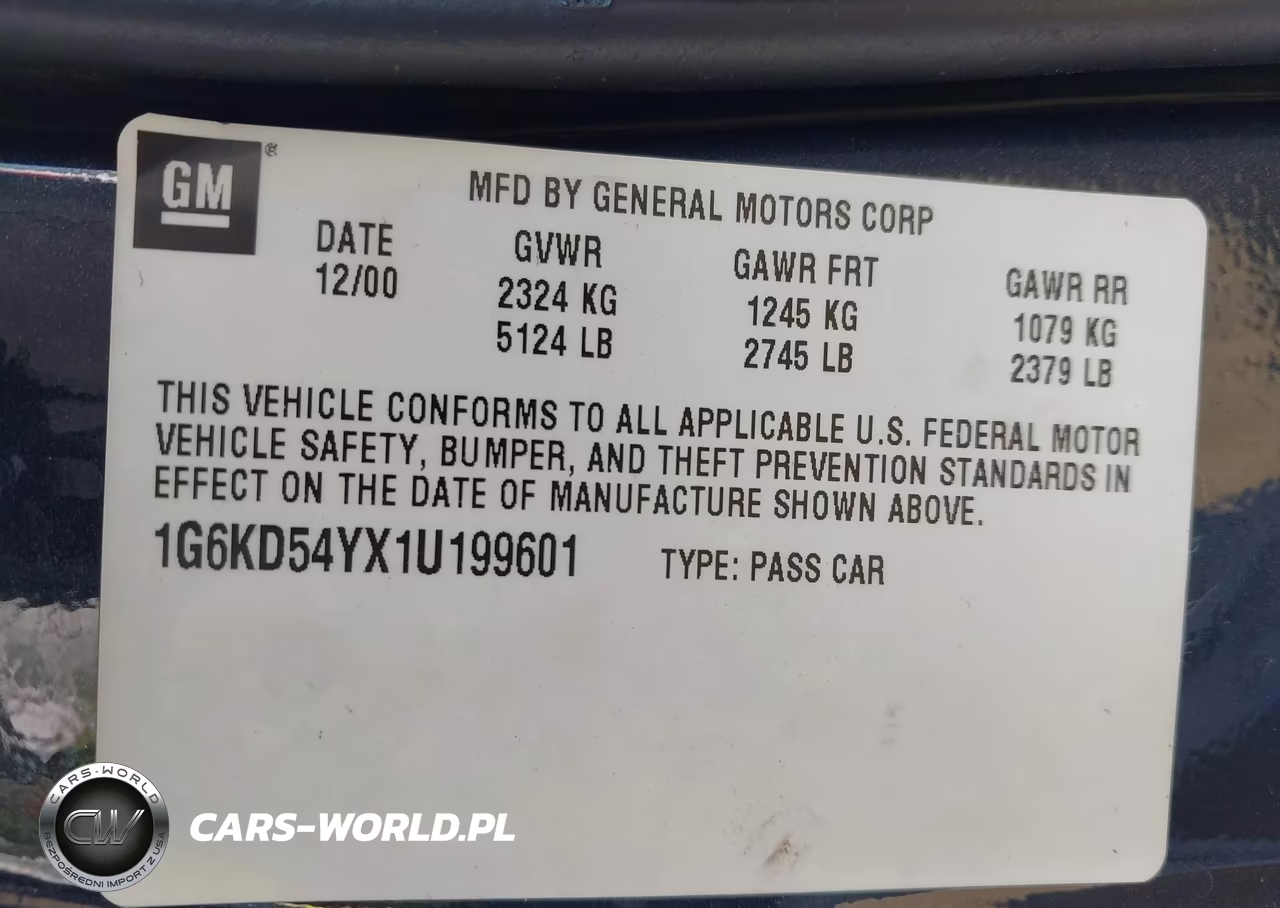 2001 Cadillac Deville Standard VIN:1G6KD54YX1U199601 - 9