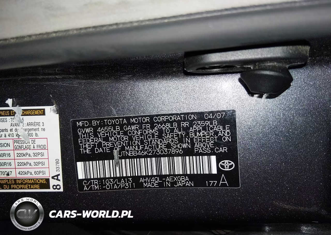 2007 Toyota Camry Hybrid VIN:JTNBB46K273037896 - 9