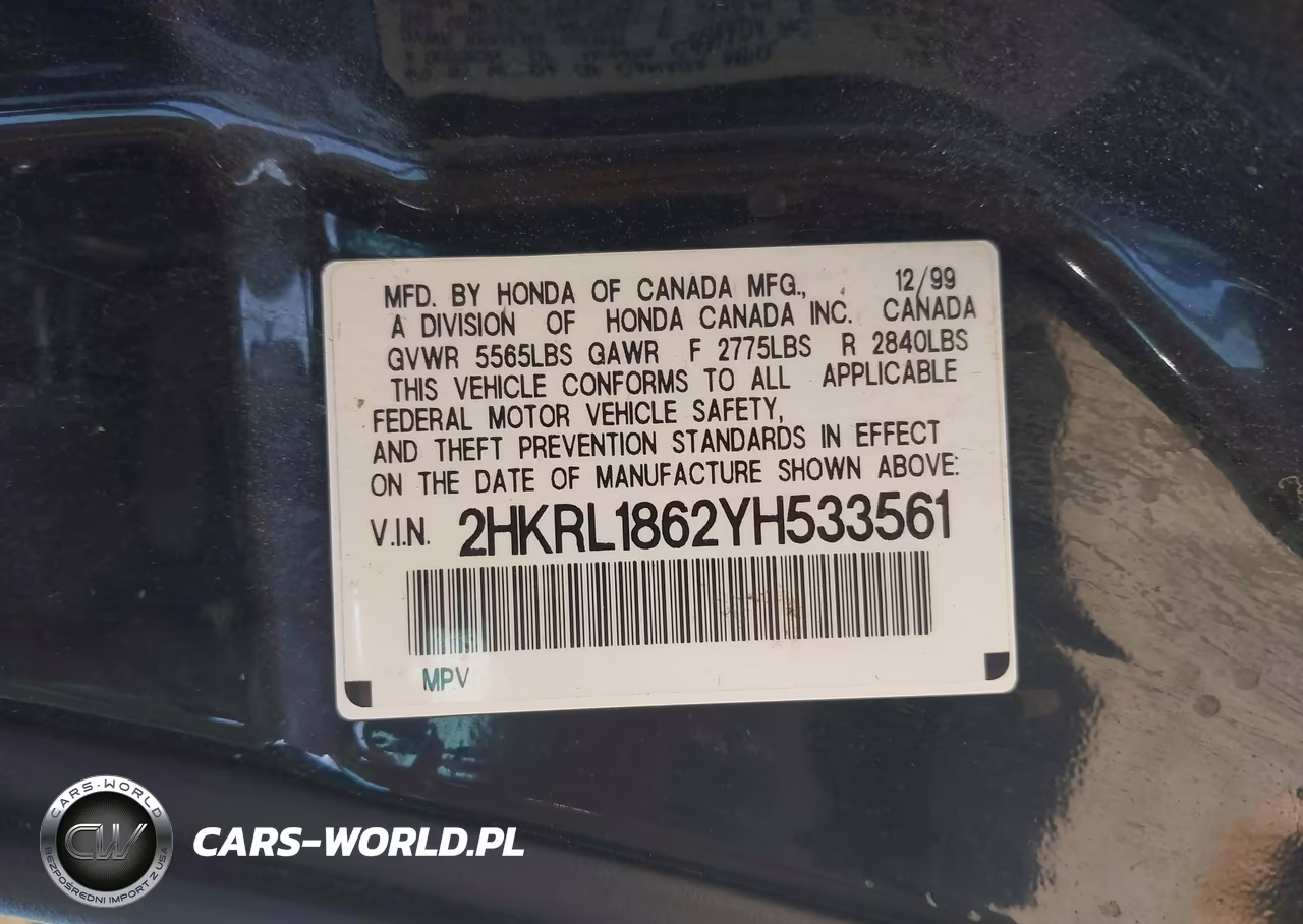 2000 Honda Odyssey VIN:2HKRL1862YH533561 - 9
