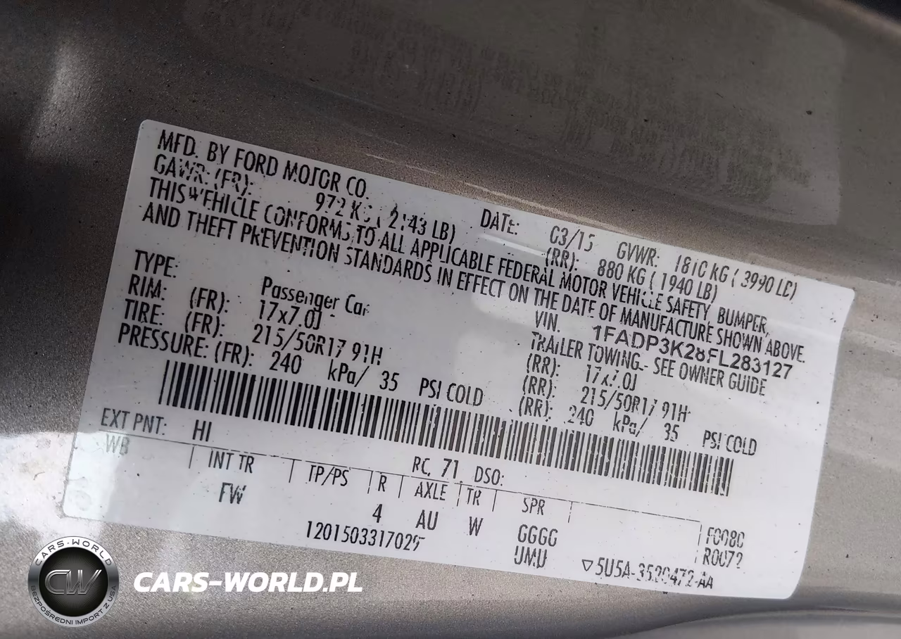 2015 Ford Focus Se VIN:1FADP3K28FL283127 - 9