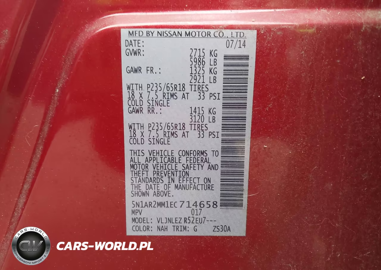 2014 Nissan Pathfinder Sv VIN:5N1AR2MM1EC714658 - 9
