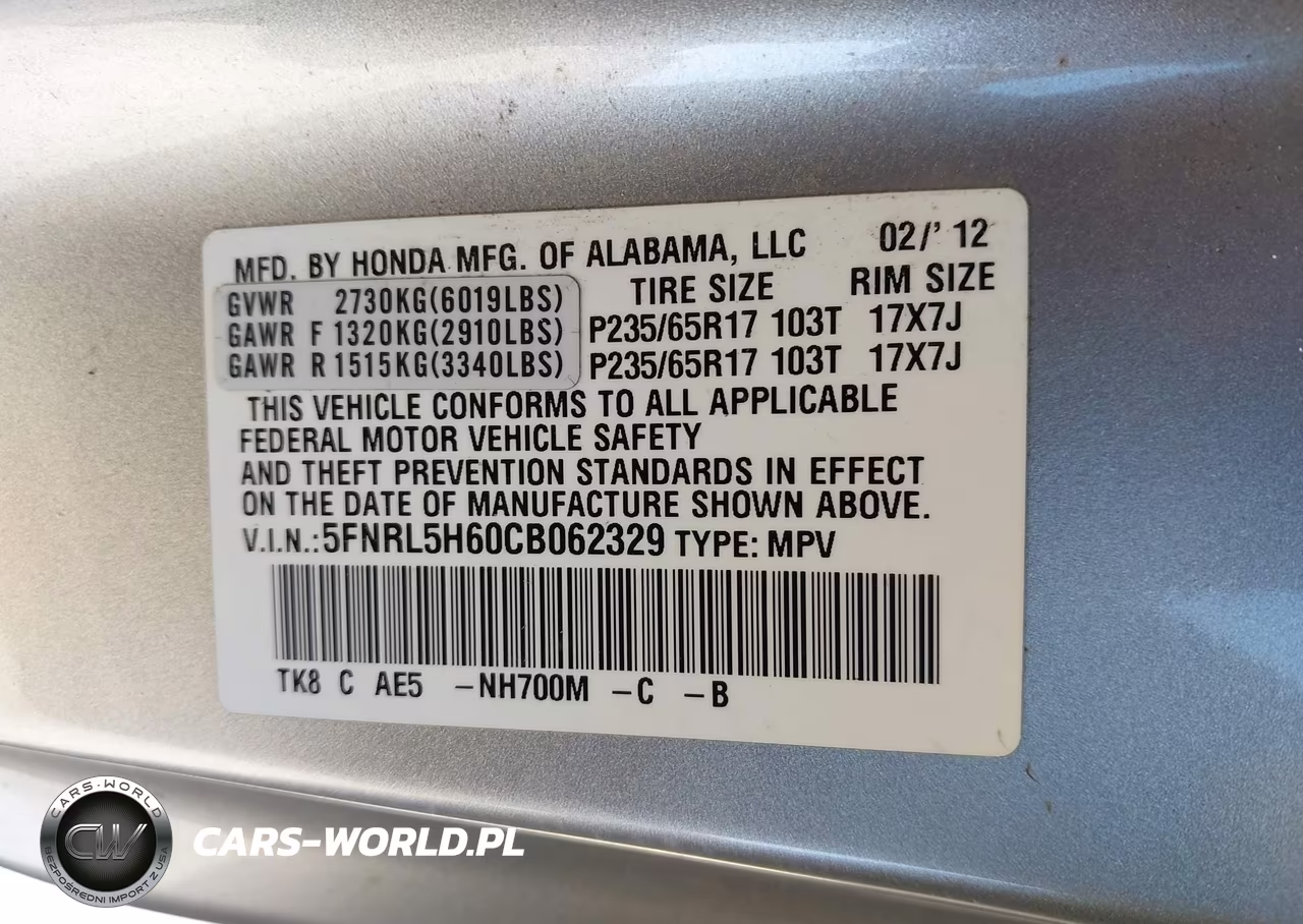 2012 Honda Odyssey Ex-L VIN:5FNRL5H60CB062329 - 9