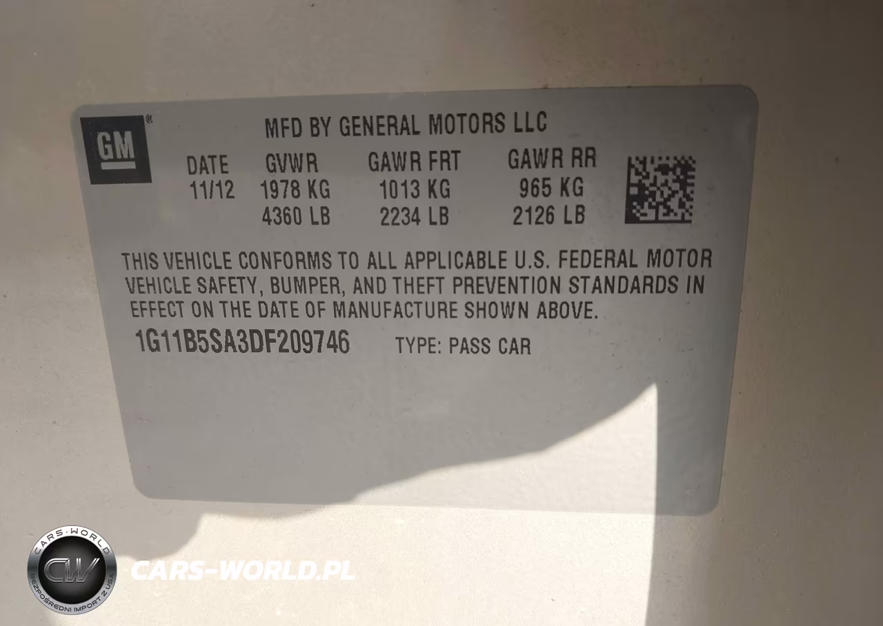 2013 Chevrolet Malibu 1Ls VIN:1G11B5SA3DF209746 - 9