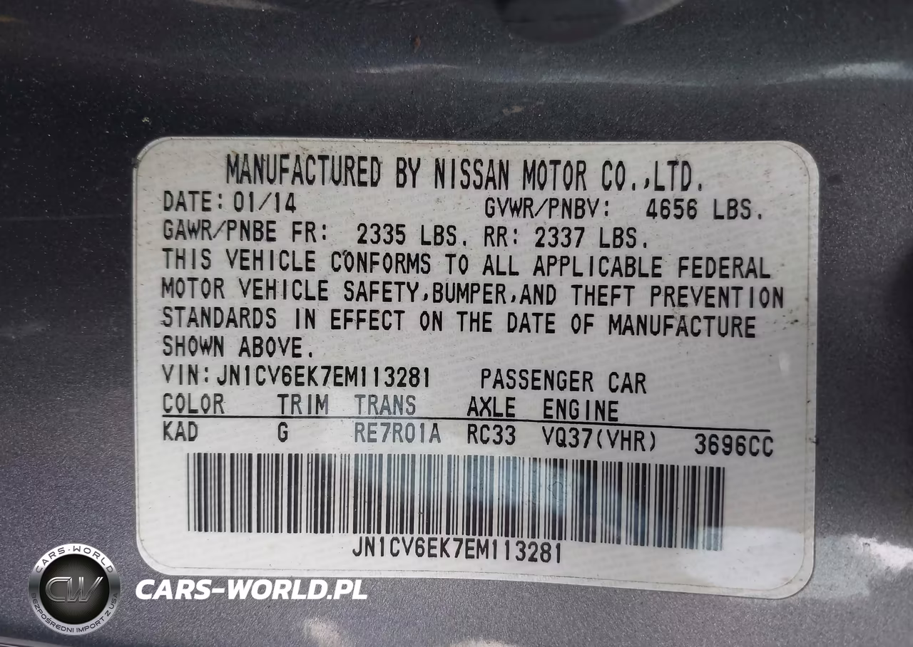 2014 Infiniti Q60 Journey VIN:JN1CV6EK7EM113281 - 9