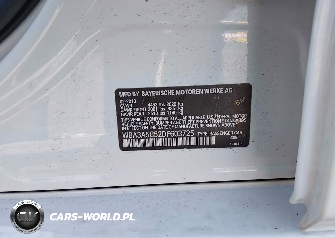 2013 BMW 328I VIN:WBA3A5C52DF603725 - 9